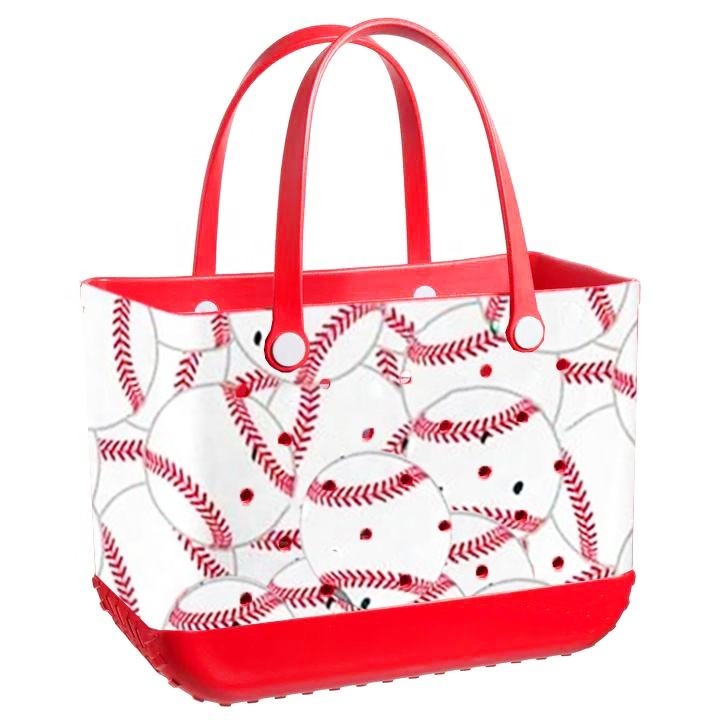 Baseball Patterned Beach Bag
