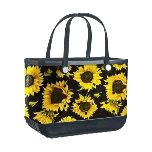 Sunflower Patterned Beach Bag