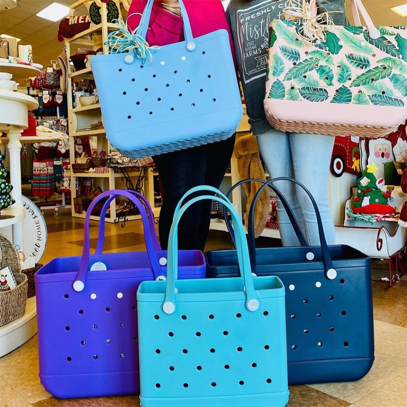 Large Eva Beach Bag Waterproof Rubber Tote With Holes